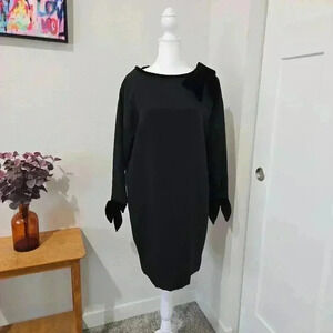 Vintage San Carlin Black Mini Dress with Velvet Bows - Sz 6 - EUC!! Fully lined
